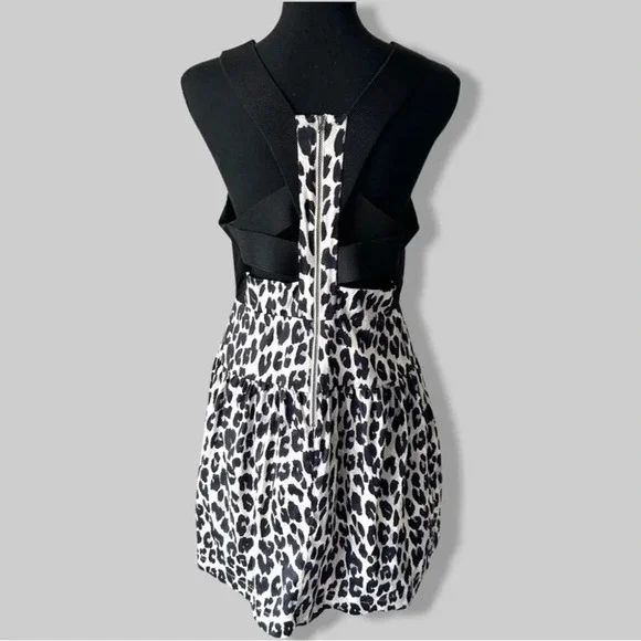 French Connection Leopard Print Racerback Cocktail Dress - Picture 3 of 13
